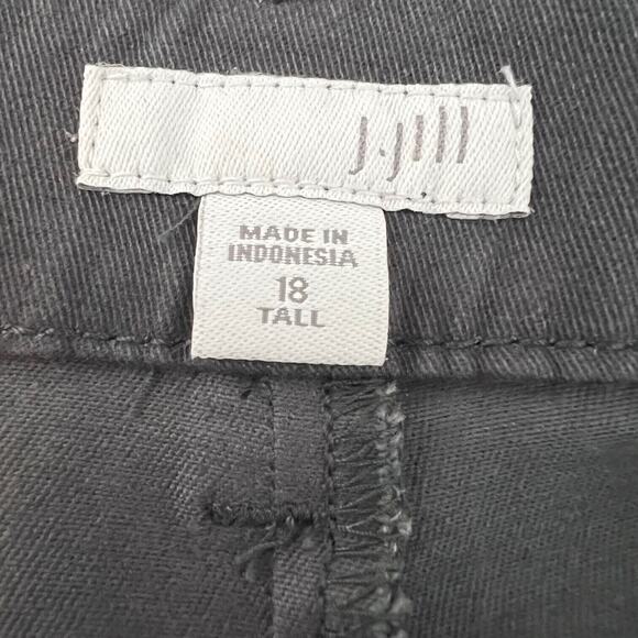 J Jill Womens Chino Pants Size 18 Tall Gray Straight Leg Pockets Zippered Ankles - Picture 5 of 7